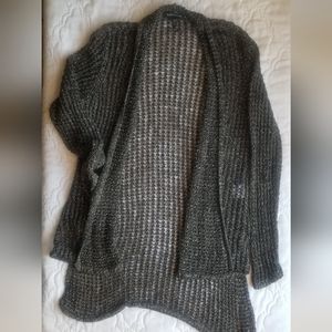 Eileen Fisher Loose Knit Hi-Lo Cardigan with Metalic Detail